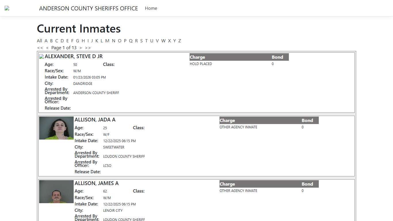 Inmates - ISOMS Portal